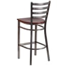 Flash Furniture XU-DG697BLAD-CLR-BAR-MAHW-GG Bar Stool w/ Ladder Back & Mahogany Wood Seat, Clear Coat Steel thumbnail 3