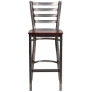 Flash Furniture XU-DG697BLAD-CLR-BAR-MAHW-GG Bar Stool w/ Ladder Back & Mahogany Wood Seat, Clear Coat Steel thumbnail 4