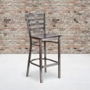 Flash Furniture XU-DG697BLAD-CLR-BAR-WALW-GG Bar Stool w/ Ladder Back & Walnut Wood Seat, Clear Coat Steel thumbnail 10