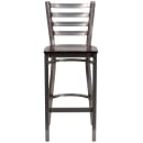 Flash Furniture XU-DG697BLAD-CLR-BAR-WALW-GG Bar Stool w/ Ladder Back & Walnut Wood Seat, Clear Coat Steel thumbnail 3