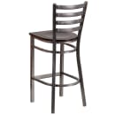 Flash Furniture XU-DG697BLAD-CLR-BAR-WALW-GG Bar Stool w/ Ladder Back & Walnut Wood Seat, Clear Coat Steel thumbnail 5