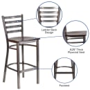 Flash Furniture XU-DG697BLAD-CLR-BAR-WALW-GG Bar Stool w/ Ladder Back & Walnut Wood Seat, Clear Coat Steel thumbnail 7