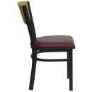 Flash Furniture XU-DG-6F2B-CIR-BURV-GG Restaurant Chair w/ Natural Wood Back & Burgundy Vinyl Seat - Steel Frame, Black thumbnail 2