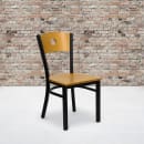 Flash Furniture XU-DG-6F2B-CIR-NATW-GG Restaurant Chair w/ Natural Wood Back & Seat - Steel Frame, Black thumbnail 5
