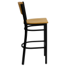 Flash Furniture XU-DG-6F6B-CIR-BAR-NATW-GG Bar Stool w/ Natural Wood Back & Wood Seat, Black thumbnail 2