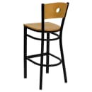 Flash Furniture XU-DG-6F6B-CIR-BAR-NATW-GG Bar Stool w/ Natural Wood Back & Wood Seat, Black thumbnail 3
