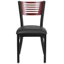 Flash Furniture XU-DG-6G5B-MAH-BLKV-GG Restaurant Chair w/ Mahogany Wood Back & Black Vinyl Seat - Steel Frame, Black thumbnail 4
