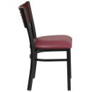 Flash Furniture XU-DG-6G5B-MAH-BURV-GG Restaurant Chair w/ Mahogany Wood Back & Burgundy Vinyl Seat - Steel Frame, Black thumbnail 2