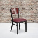 Flash Furniture XU-DG-6G5B-MAH-BURV-GG Restaurant Chair w/ Mahogany Wood Back & Burgundy Vinyl Seat - Steel Frame, Black thumbnail 5