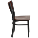 Flash Furniture XU-DG-6G5B-MAH-MTL-GG Restaurant Chair w/ Mahogany Wood Back & Seat - Steel Frame, Black thumbnail 2