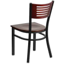 Flash Furniture XU-DG-6G5B-MAH-MTL-GG Restaurant Chair w/ Mahogany Wood Back & Seat - Steel Frame, Black thumbnail 3