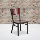 Flash Furniture XU-DG-6G5B-MAH-MTL-GG Restaurant Chair w/ Mahogany Wood Back & Seat - Steel Frame, Black thumbnail 5