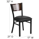 Flash Furniture XU-DG-6G5B-WAL-BLKV-GG Restaurant Chair w/ Walnut Wood Back & Black Vinyl Seat - Steel Frame, Black thumbnail 2