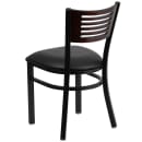 Flash Furniture XU-DG-6G5B-WAL-BLKV-GG Restaurant Chair w/ Walnut Wood Back & Black Vinyl Seat - Steel Frame, Black thumbnail 4