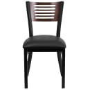 Flash Furniture XU-DG-6G5B-WAL-BLKV-GG Restaurant Chair w/ Walnut Wood Back & Black Vinyl Seat - Steel Frame, Black thumbnail 5