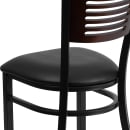 Flash Furniture XU-DG-6G5B-WAL-BLKV-GG Restaurant Chair w/ Walnut Wood Back & Black Vinyl Seat - Steel Frame, Black thumbnail 8
