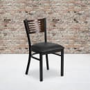 Flash Furniture XU-DG-6G5B-WAL-BLKV-GG Restaurant Chair w/ Walnut Wood Back & Black Vinyl Seat - Steel Frame, Black thumbnail 9