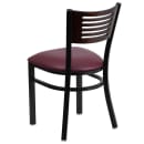 Flash Furniture XU-DG-6G5B-WAL-BURV-GG Restaurant Chair w/ Walnut Wood Back & Burgundy Vinyl Seat - Steel Frame, Black thumbnail 3