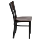 Flash Furniture XU-DG-6G5B-WAL-MTL-GG Restaurant Chair w/ Walnut Wood Back & Seat - Steel Frame, Black thumbnail 2