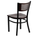 Flash Furniture XU-DG-6G5B-WAL-MTL-GG Restaurant Chair w/ Walnut Wood Back & Seat - Steel Frame, Black thumbnail 3