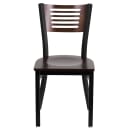 Flash Furniture XU-DG-6G5B-WAL-MTL-GG Restaurant Chair w/ Walnut Wood Back & Seat - Steel Frame, Black thumbnail 4
