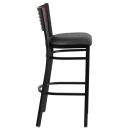 Flash Furniture XU-DG-6H1B-MAH-BAR-BLKV-GG Bar Stool w/ Mahogany Wood Back & Black Vinyl Seat, Black thumbnail 2