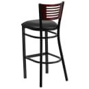 Flash Furniture XU-DG-6H1B-MAH-BAR-BLKV-GG Bar Stool w/ Mahogany Wood Back & Black Vinyl Seat, Black thumbnail 3