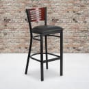 Flash Furniture XU-DG-6H1B-MAH-BAR-BLKV-GG Bar Stool w/ Mahogany Wood Back & Black Vinyl Seat, Black thumbnail 5
