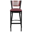 Flash Furniture XU-DG-6H1B-MAH-BAR-BURV-GG Bar Stool w/ Mahogany Wood Back & Burgundy Vinyl Seat, Black thumbnail 4