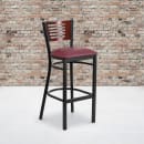 Flash Furniture XU-DG-6H1B-MAH-BAR-BURV-GG Bar Stool w/ Mahogany Wood Back & Burgundy Vinyl Seat, Black thumbnail 8