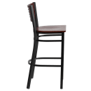 Flash Furniture XU-DG-6H1B-MAH-BAR-MTL-GG Bar Stool w/ Mahogany Wood Back & Wood Seat, Black thumbnail 2