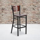 Flash Furniture XU-DG-6H1B-MAH-BAR-MTL-GG Bar Stool w/ Mahogany Wood Back & Wood Seat, Black thumbnail 5