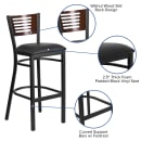 Flash Furniture XU-DG-6H1B-WAL-BAR-BLKV-GG Bar Stool w/ Walnut Wood Back & Black Vinyl Seat, Black thumbnail 3