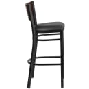 Flash Furniture XU-DG-6H1B-WAL-BAR-BLKV-GG Bar Stool w/ Walnut Wood Back & Black Vinyl Seat, Black thumbnail 4