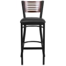 Flash Furniture XU-DG-6H1B-WAL-BAR-BLKV-GG Bar Stool w/ Walnut Wood Back & Black Vinyl Seat, Black thumbnail 6