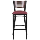 Flash Furniture XU-DG-6H1B-WAL-BAR-BURV-GG Bar Stool w/ Walnut Wood Back & Burgundy Vinyl Seat, Black thumbnail 4