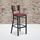 Flash Furniture XU-DG-6H1B-WAL-BAR-BURV-GG Bar Stool w/ Walnut Wood Back & Burgundy Vinyl Seat, Black thumbnail 5