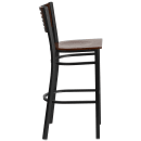 Flash Furniture XU-DG-6H1B-WAL-BAR-MTL-GG Bar Stool w/ Walnut Wood Back & Wood Seat, Black thumbnail 2