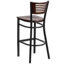 Flash Furniture XU-DG-6H1B-WAL-BAR-MTL-GG Bar Stool w/ Walnut Wood Back & Wood Seat, Black thumbnail 3