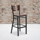 Flash Furniture XU-DG-6H1B-WAL-BAR-MTL-GG Bar Stool w/ Walnut Wood Back & Wood Seat, Black thumbnail 5