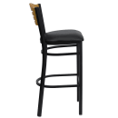 Flash Furniture XU-DG-6H3B-SLAT-BAR-BLKV-GG Bar Stool w/ Natural Wood Back & Black Vinyl Seat, Black thumbnail 2