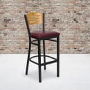 Flash Furniture XU-DG-6H3B-SLAT-BAR-BURV-GG Bar Stool w/ Natural Wood Back & Burgundy Vinyl Seat, Black thumbnail 5