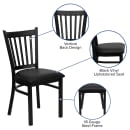 Flash Furniture XU-DG-6Q2B-VRT-BLKV-GG Restaurant Chair w/ Slat Back & Black Vinyl Seat - Steel Frame, Black thumbnail 3
