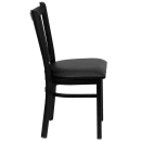 Flash Furniture XU-DG-6Q2B-VRT-BLKV-GG Restaurant Chair w/ Slat Back & Black Vinyl Seat - Steel Frame, Black thumbnail 4