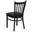 Flash Furniture XU-DG-6Q2B-VRT-BLKV-GG Restaurant Chair w/ Slat Back & Black Vinyl Seat - Steel Frame, Black thumbnail 5