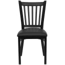 Flash Furniture XU-DG-6Q2B-VRT-BLKV-GG Restaurant Chair w/ Slat Back & Black Vinyl Seat - Steel Frame, Black thumbnail 6