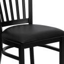 Flash Furniture XU-DG-6Q2B-VRT-BLKV-GG Restaurant Chair w/ Slat Back & Black Vinyl Seat - Steel Frame, Black thumbnail 7