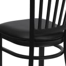 Flash Furniture XU-DG-6Q2B-VRT-BLKV-GG Restaurant Chair w/ Slat Back & Black Vinyl Seat - Steel Frame, Black thumbnail 8
