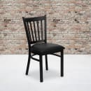 Flash Furniture XU-DG-6Q2B-VRT-BLKV-GG Restaurant Chair w/ Slat Back & Black Vinyl Seat - Steel Frame, Black thumbnail 9