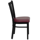 Flash Furniture XU-DG-6Q2B-VRT-BURV-GG Restaurant Chair w/ Slat Back & Burgundy Vinyl Seat - Steel Frame, Black thumbnail 4